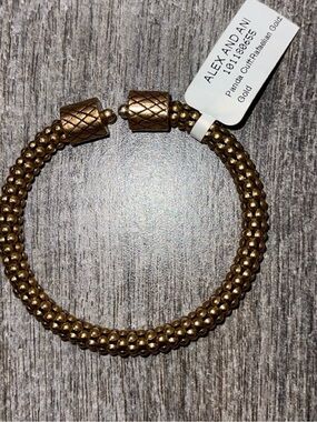 Alex and Ani Antique Gold Beaded Double Rope Bracelet